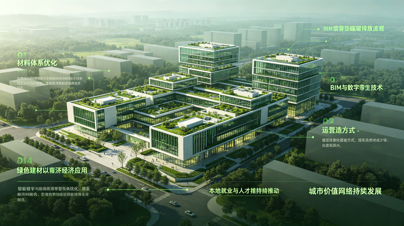 绿色建筑全流程方案 — BIM、绿色材料与数字孪生